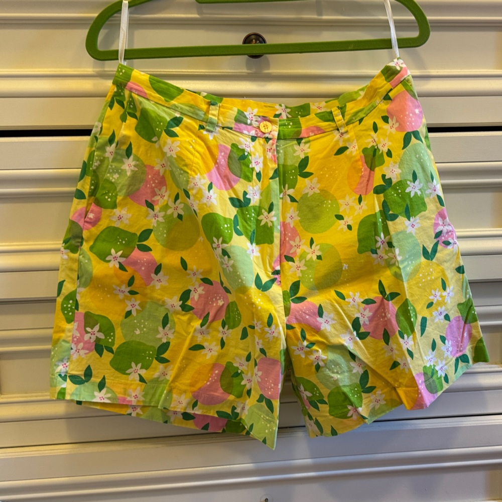 Lilly Pulitzer Yellow and Pink Floral Women's Shorts